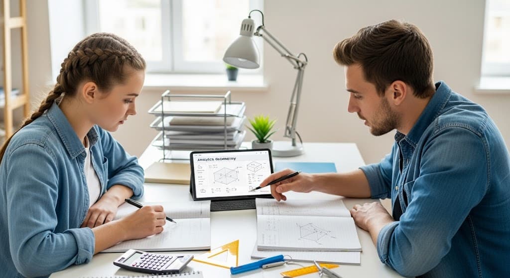 Gymnasium Nachhilfe - Abiturient lernt Vektoren und Raumgeometrie